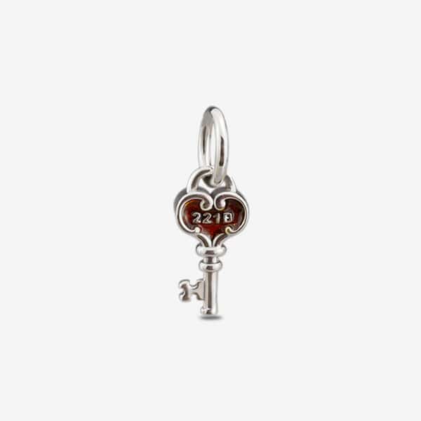 Praan Mystery with Sherlock Holmes 221B Key Charm silver; red sterling-silver; enamel Dangle by The Alternative Bead. Your official Praan Retailer from Germany