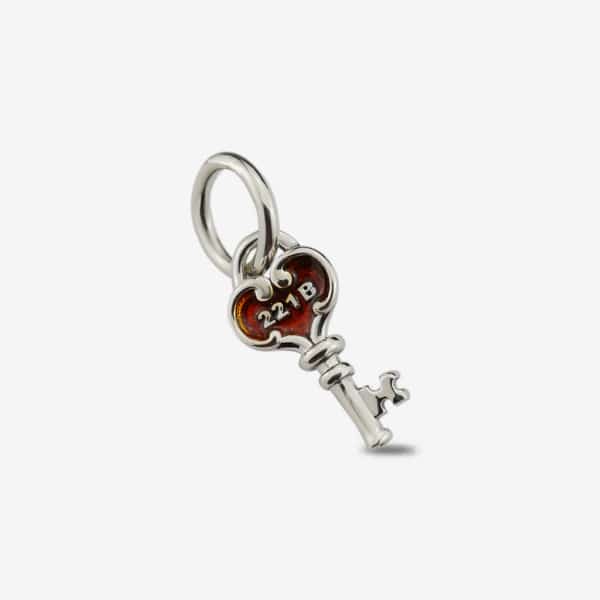 Praan Mystery with Sherlock Holmes 221B Key Charm silver; red sterling-silver; enamel Dangle by The Alternative Bead. Your official Praan Retailer from Germany