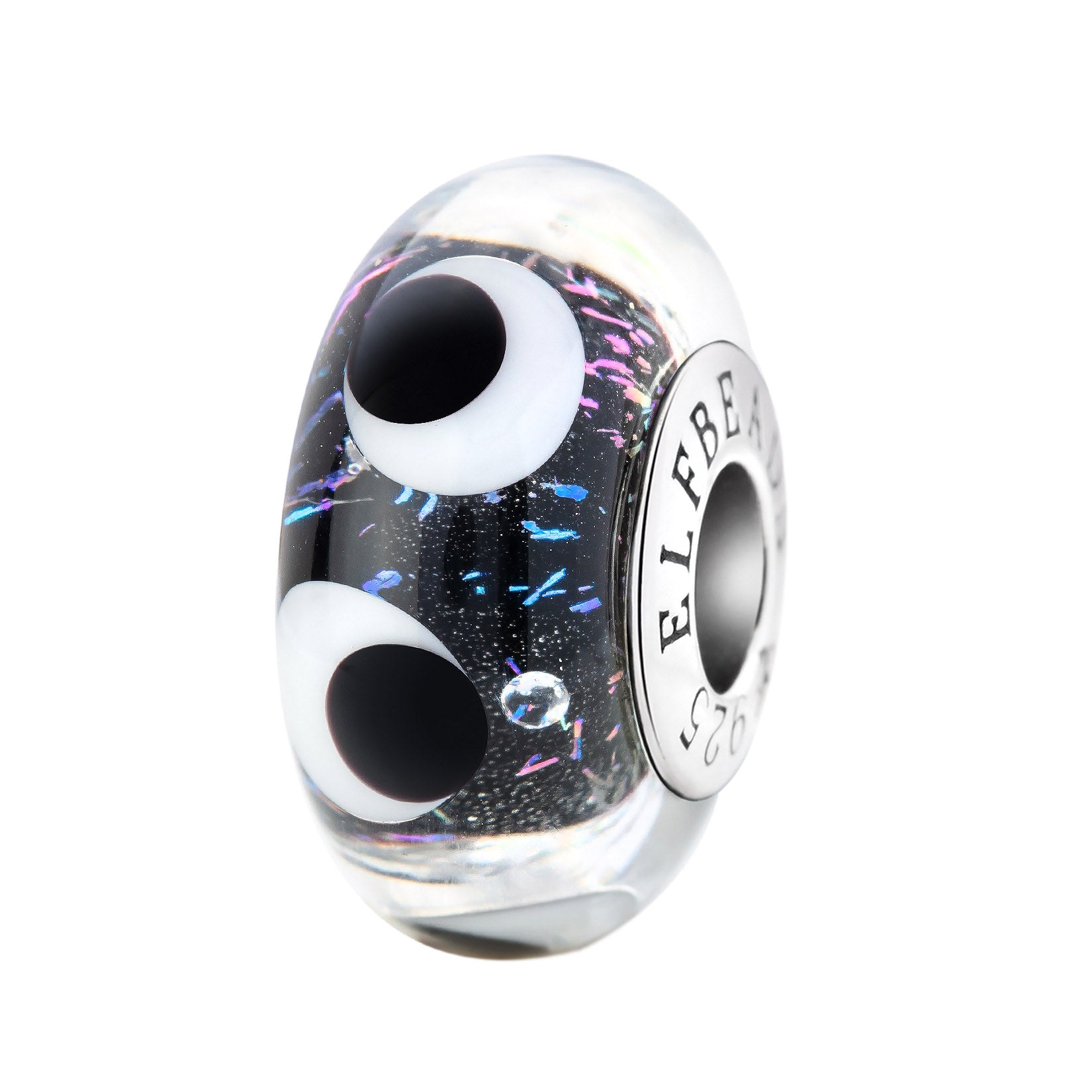 Elfbeads Silver Moon Dance black; white glass Bead by The Alternative Bead. Your official Elfbeads Retailer from Germany