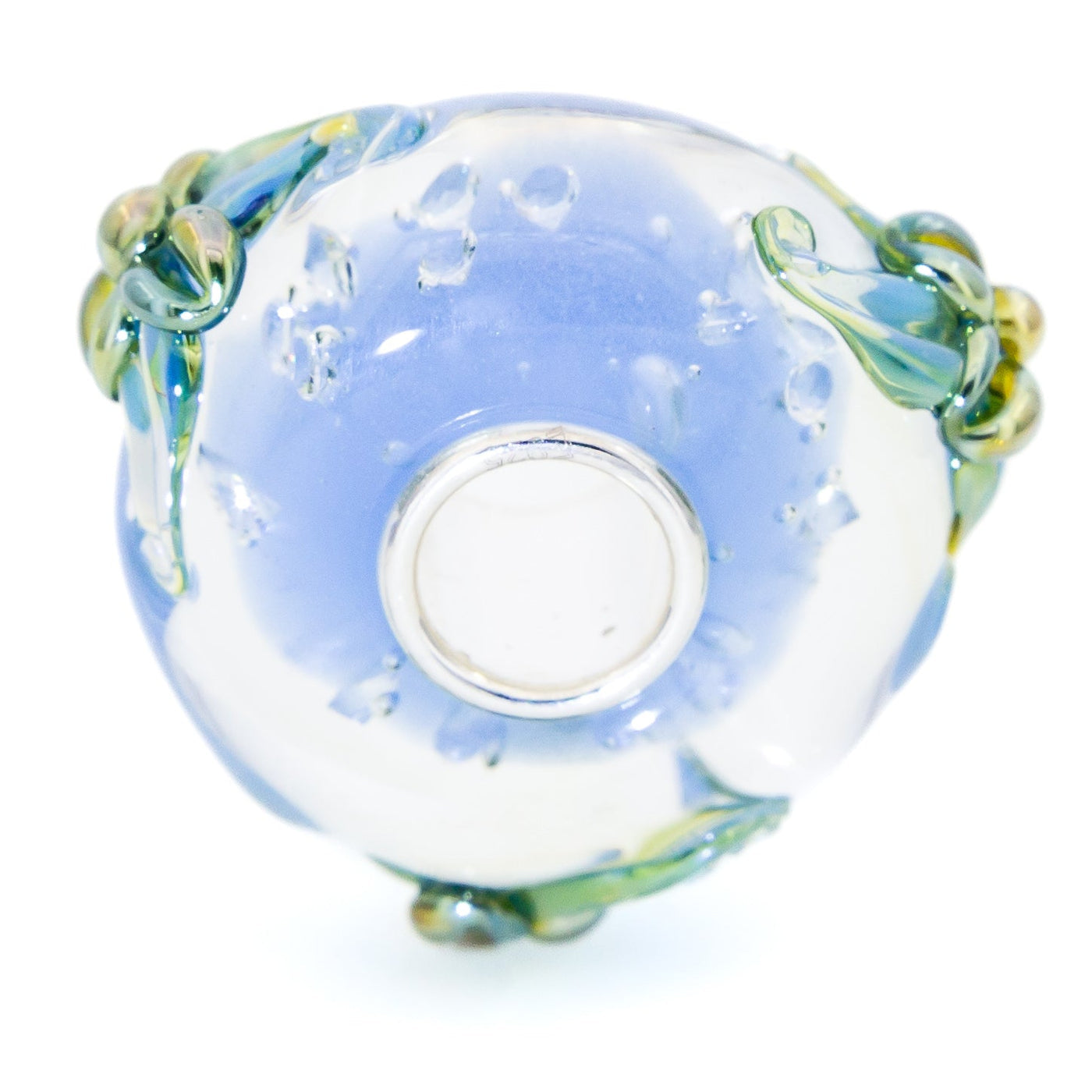 Elfbeads Sky Blue Gold Lilies Monroe  glass Bead by The Alternative Bead. Your official Elfbeads Retailer from Germany