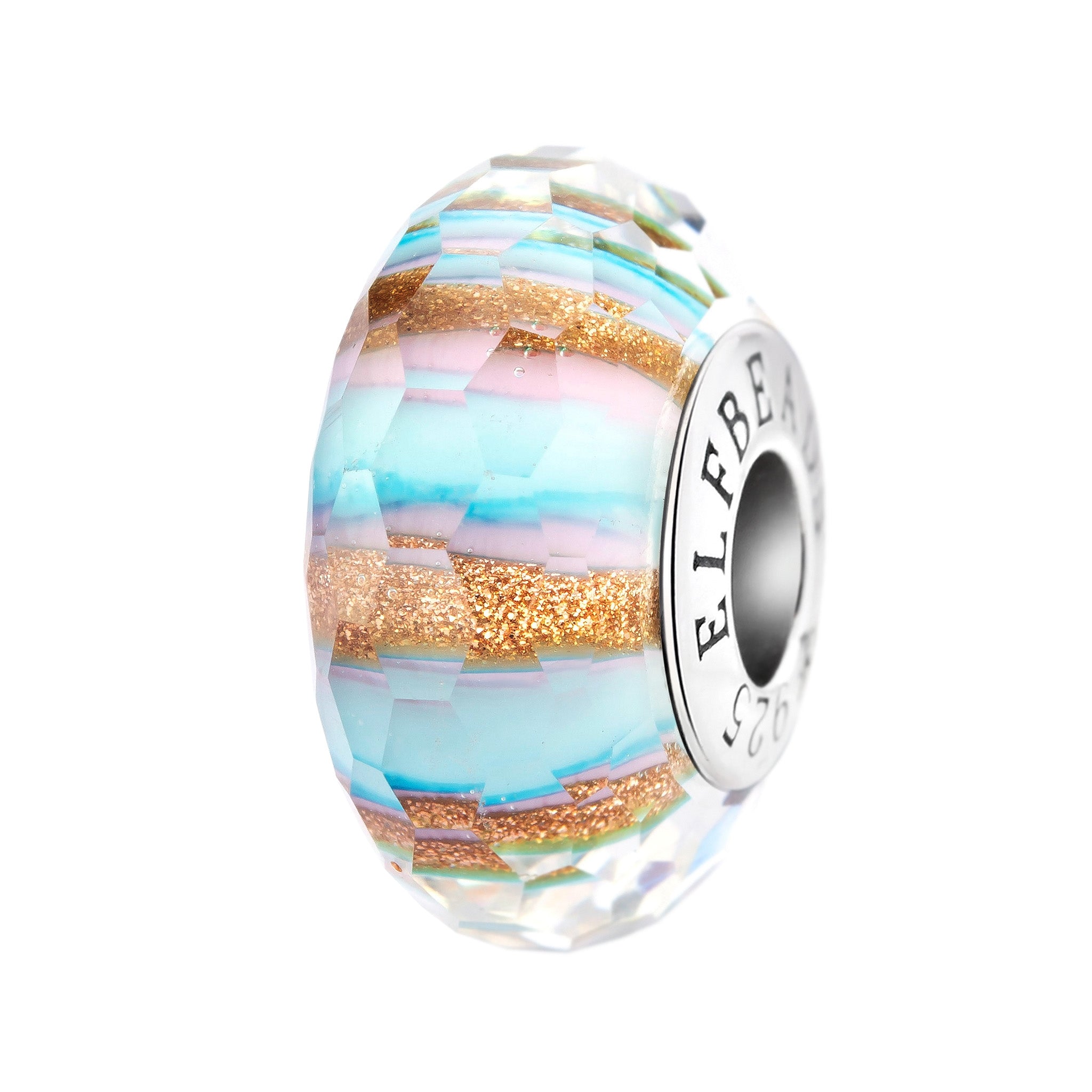 Elfbeads Sky Lane Fractal blue; pink; gold glass Bead by The Alternative Bead. Your official Elfbeads Retailer from Germany