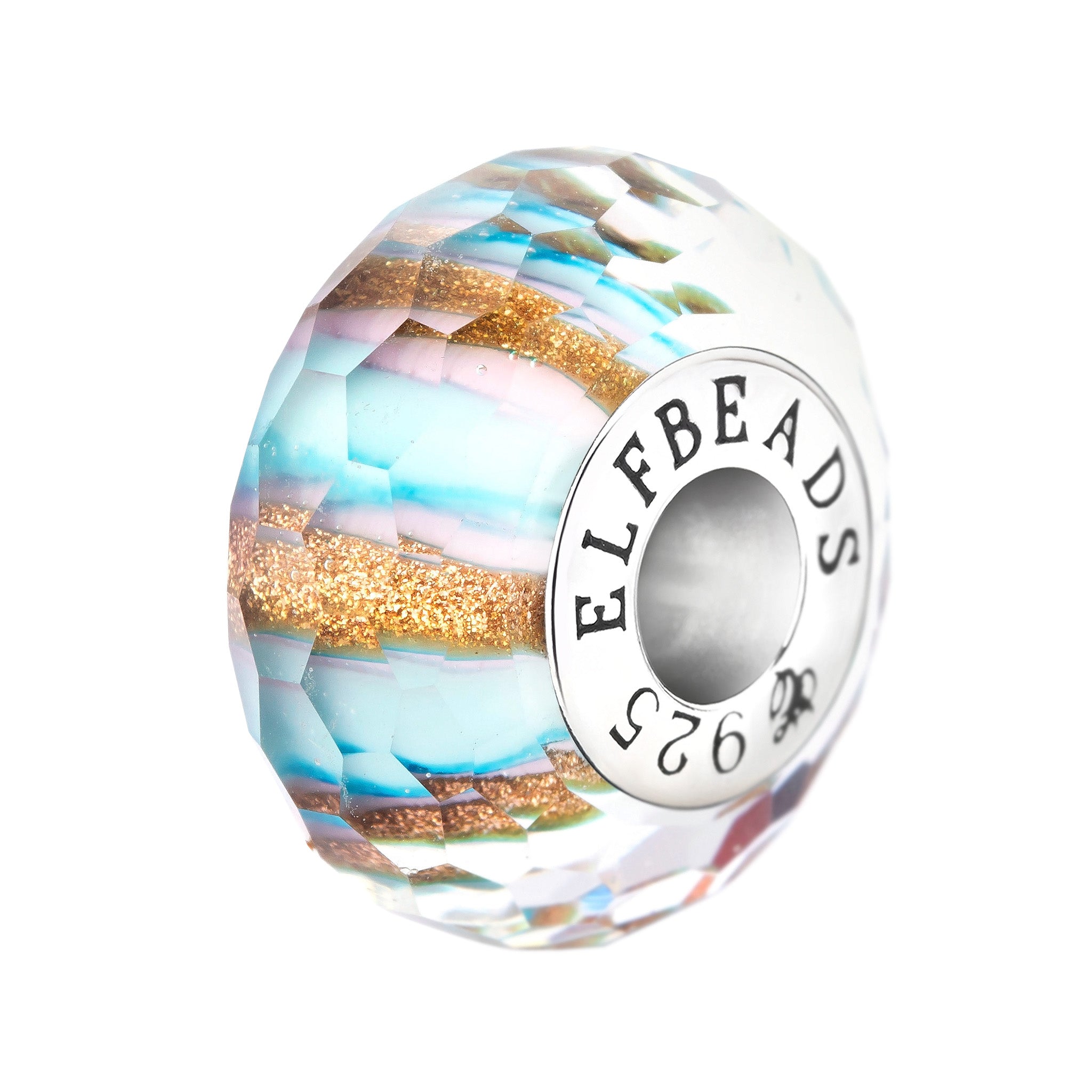 Elfbeads Sky Lane Fractal blue; pink; gold glass Bead by The Alternative Bead. Your official Elfbeads Retailer from Germany