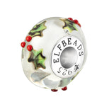 Elfbeads Snowfall Poinsettia silver; white glass Bead by The Alternative Bead. Your official Elfbeads Retailer from Germany