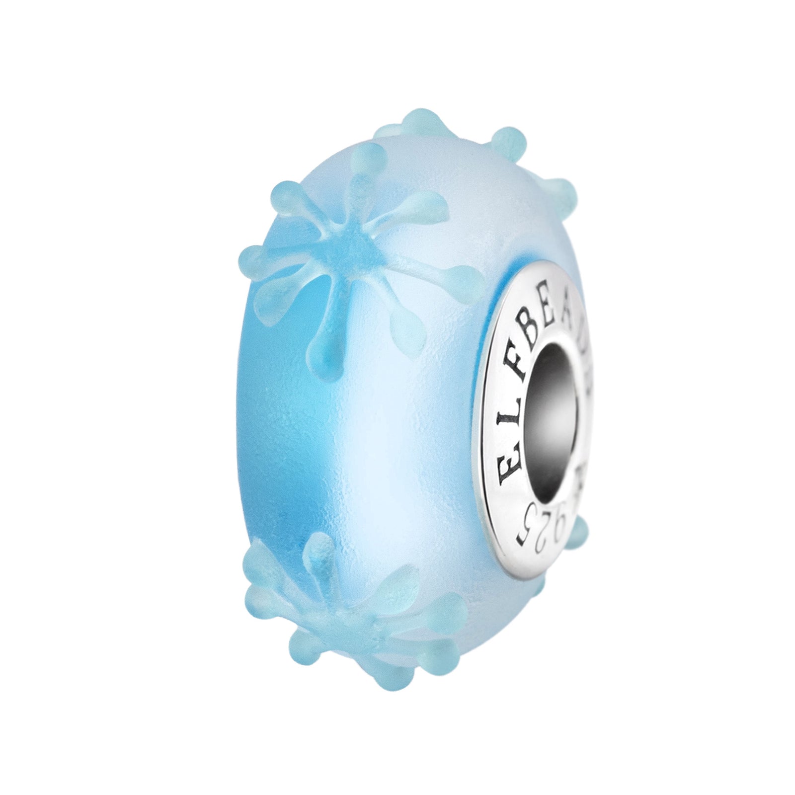 Elfbeads Snowflake Blizzard Frost silver; blue glass Bead by The Alternative Bead. Your official Elfbeads Retailer from Germany