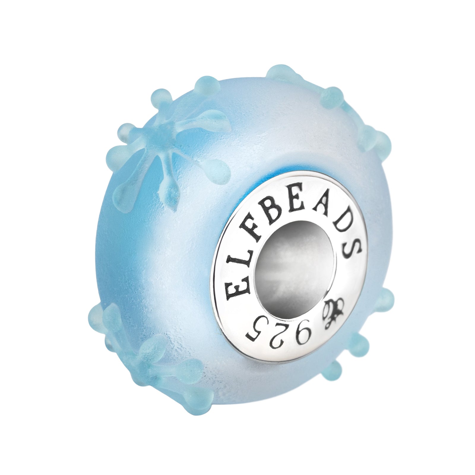 Elfbeads Snowflake Blizzard Frost silver; blue glass Bead by The Alternative Bead. Your official Elfbeads Retailer from Germany