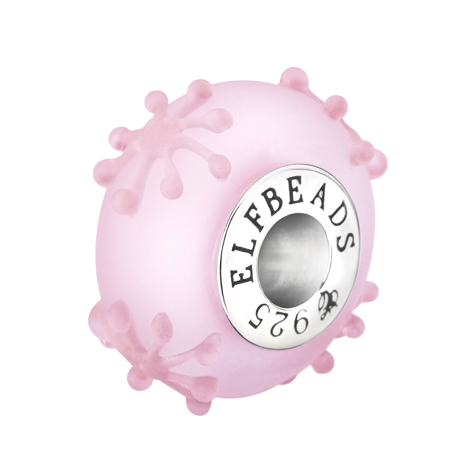 Elfbeads Snowflake Blossom Frost silver; pink glass Bead by The Alternative Bead. Your official Elfbeads Retailer from Germany