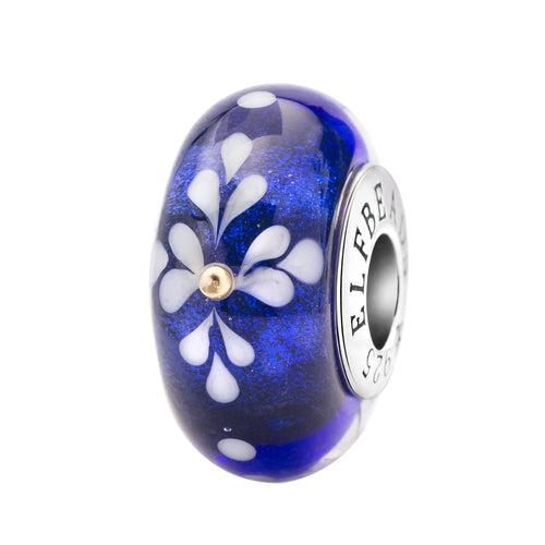 Elfbeads Snowflower Night blue glass Bead by The Alternative Bead. Your official Elfbeads Retailer from Germany