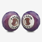Praan Sparkling Grape Purple Stopper Charms purple glass Stopper by The Alternative Bead. Your official Praan Retailer from Germany