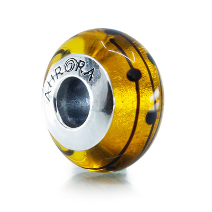 The Alternative Bead: Aurora Charm - Star Map – Murano Glass Bead with Gold Sterling Silver Charm Picture 1