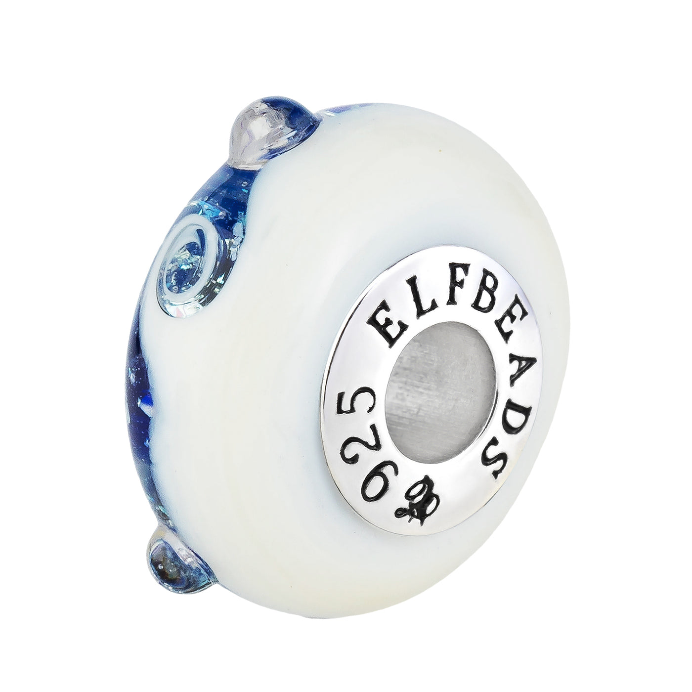 Elfbeads Starry Night Snow Storm  glass Bead by The Alternative Bead. Your official Elfbeads Retailer from Germany