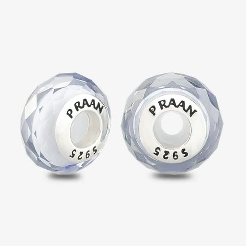 Praan Storm Gray Crystal Stopper Charms gray; clear glass Stopper by The Alternative Bead. Your official Praan Retailer from Germany