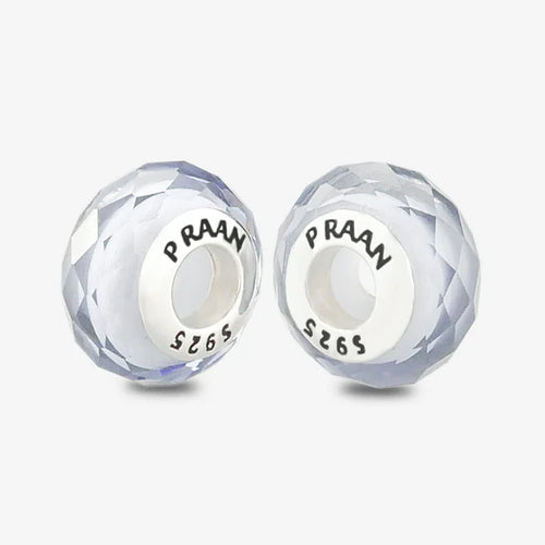 Praan Storm Gray Crystal Stopper Charms gray; clear glass Stopper by The Alternative Bead. Your official Praan Retailer from Germany