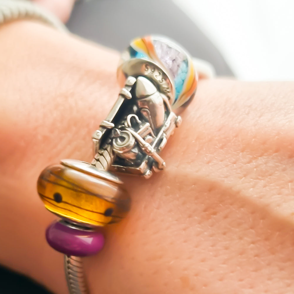 Aurora Charm Galaxy Travel Suitcase silver sterling-silver Bead by The Alternative Bead. Your official Aurora Charm Retailer from Germany