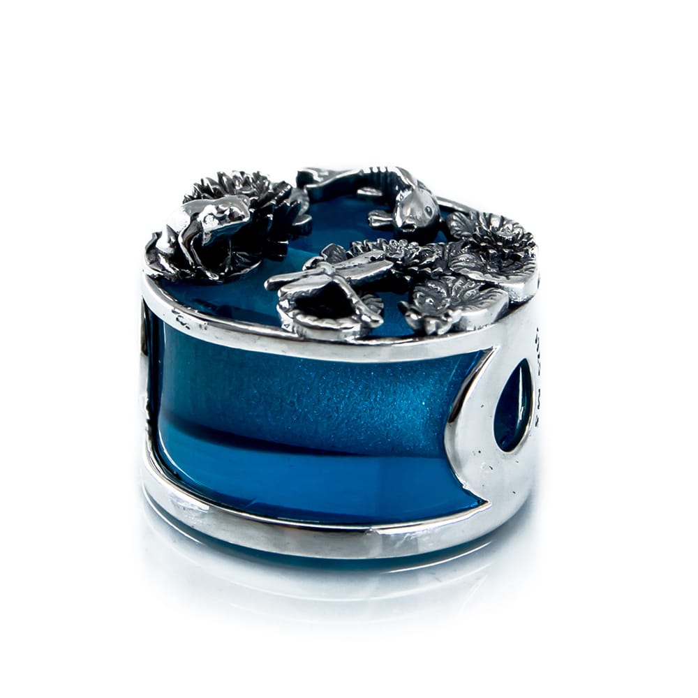 Aurora Charm Summer Serenade Pond - LE Charm silver; blue sterling-silver; glass Bead by The Alternative Bead. Your official Aurora Charm Retailer from Germany