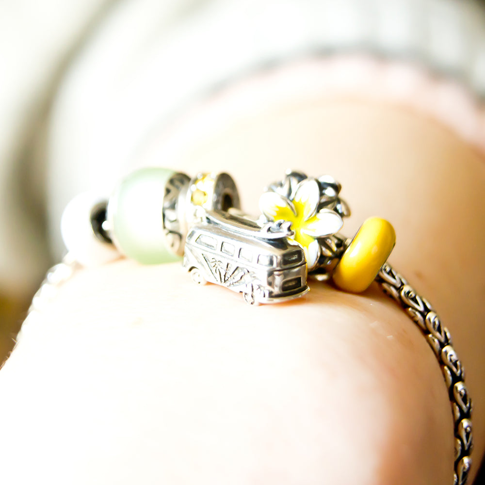 Aurora Charm Vintage Summer Van Yellow Crystals Dangle silver; yellow sterling-silver; crystal Dangle by The Alternative Bead. Your official Aurora Charm Retailer from Germany