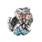Elfbeads Summertime Butterflies-Blue Orange silver; blue; orange sterling-silver; enamel Bead by The Alternative Bead. Your official Elfbeads Retailer from Germany