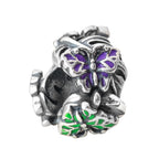 Elfbeads Summertime Butterflies-Purple Green silver; green; purple sterling-silver; enamel Bead by The Alternative Bead. Your official Elfbeads Retailer from Germany