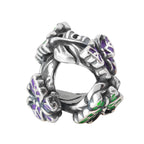 Elfbeads Summertime Butterflies-Purple Green silver; green; purple sterling-silver; enamel Bead by The Alternative Bead. Your official Elfbeads Retailer from Germany