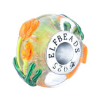Elfbeads Sun-Kissed Meadow Tulips green glass Bead by The Alternative Bead. Your official Elfbeads Retailer from Germany