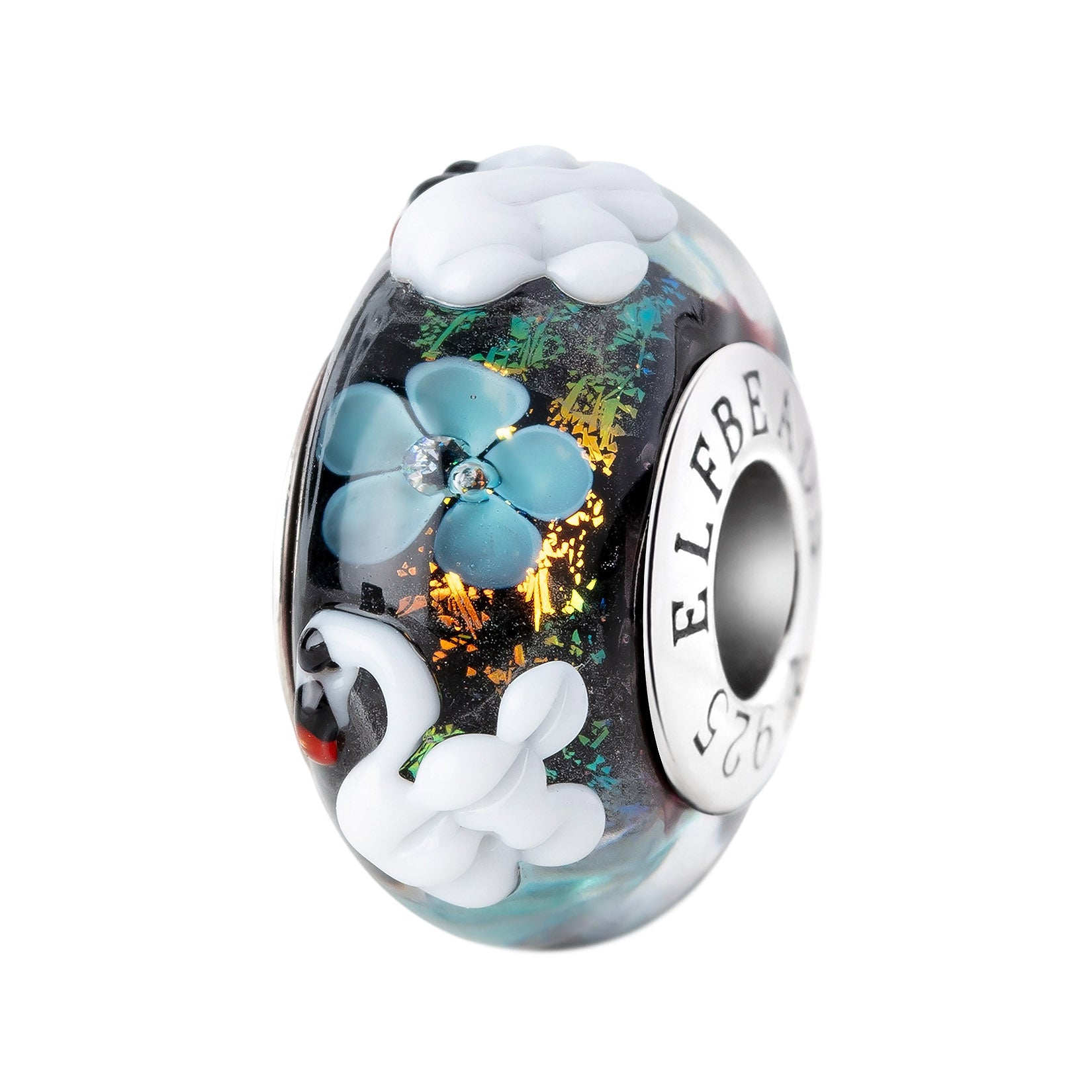 Elfbeads Swan Enchanted Sonata blue glass Bead by The Alternative Bead. Your official Elfbeads Retailer from Germany
