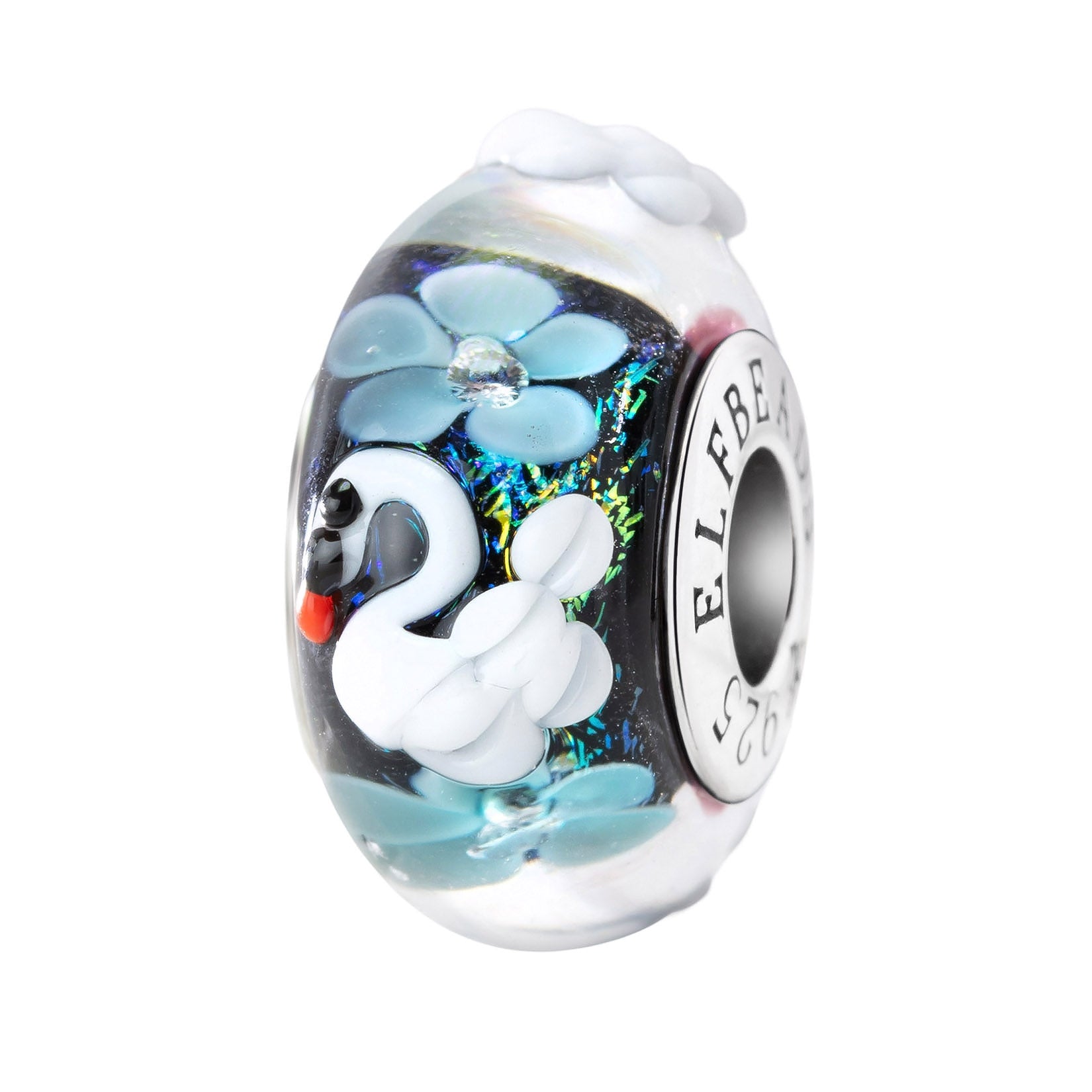 Elfbeads Swan Enchanted Sonata blue glass Bead by The Alternative Bead. Your official Elfbeads Retailer from Germany