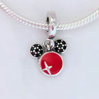 Beadscollection Mickey Mouse red Dangle silver; red; black sterling-silver; enamel Dangle by The Alternative Bead. Your Jewelry Retailer from Germany