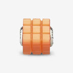 Praan Tabby Cats Eye Glass Rubix Cube Charm orange glass Bead by The Alternative Bead. Your official Praan Retailer from Germany