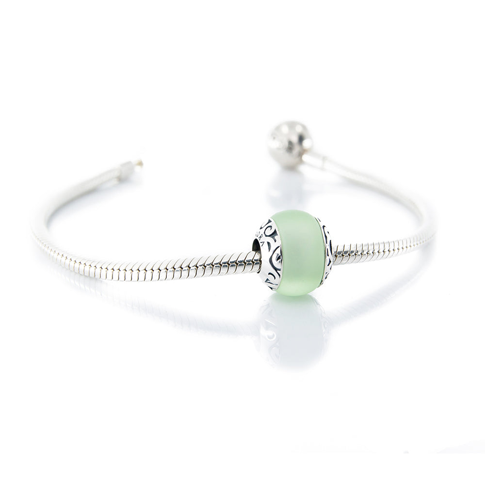 Aurora Charm Tahiti Island Green Sea Glass Bead silver; green sterling-silver; glass Bead by The Alternative Bead. Your official Aurora Charm Retailer from Germany