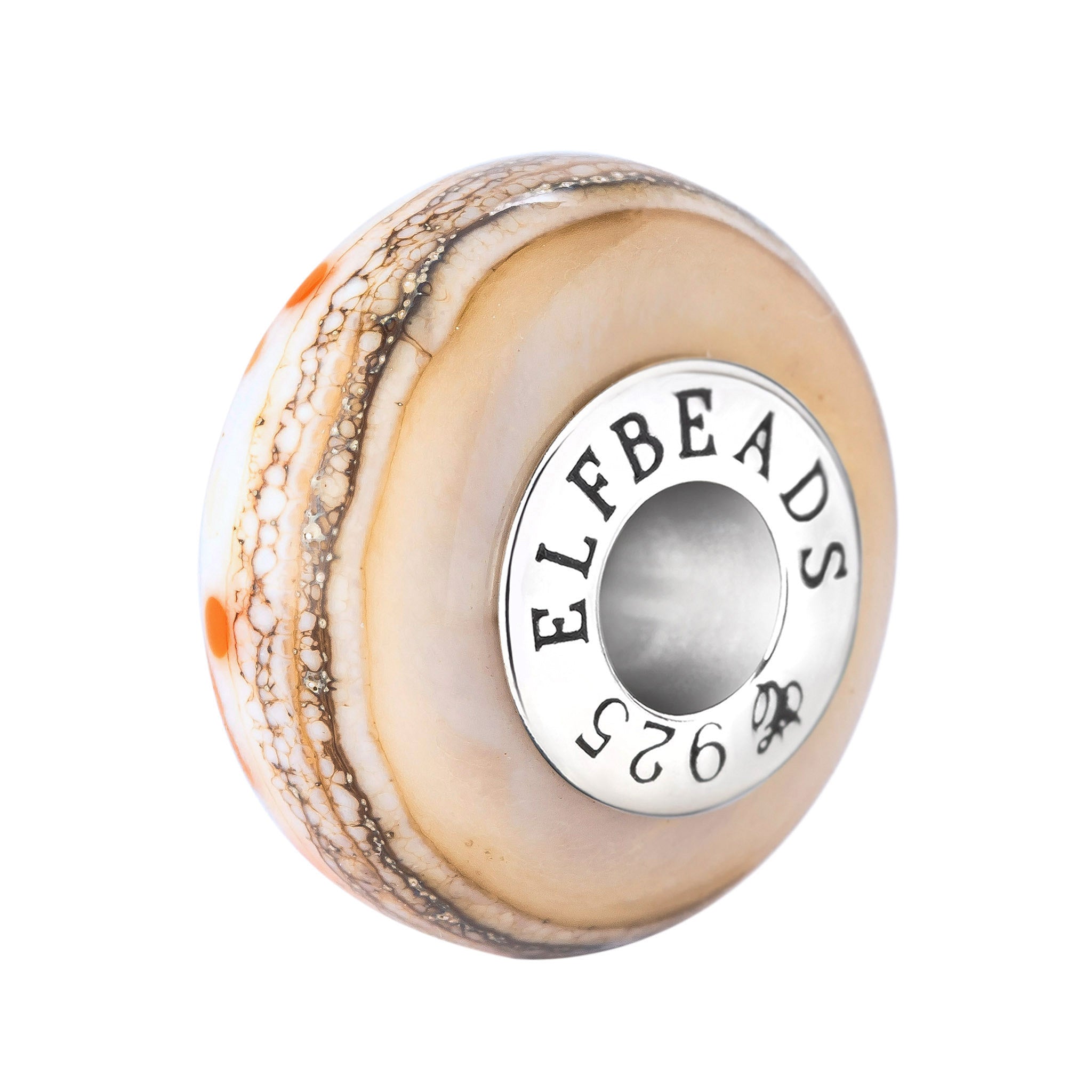 Elfbeads Tangerine Reef orange; brown glass Bead by The Alternative Bead. Your official Elfbeads Retailer from Germany