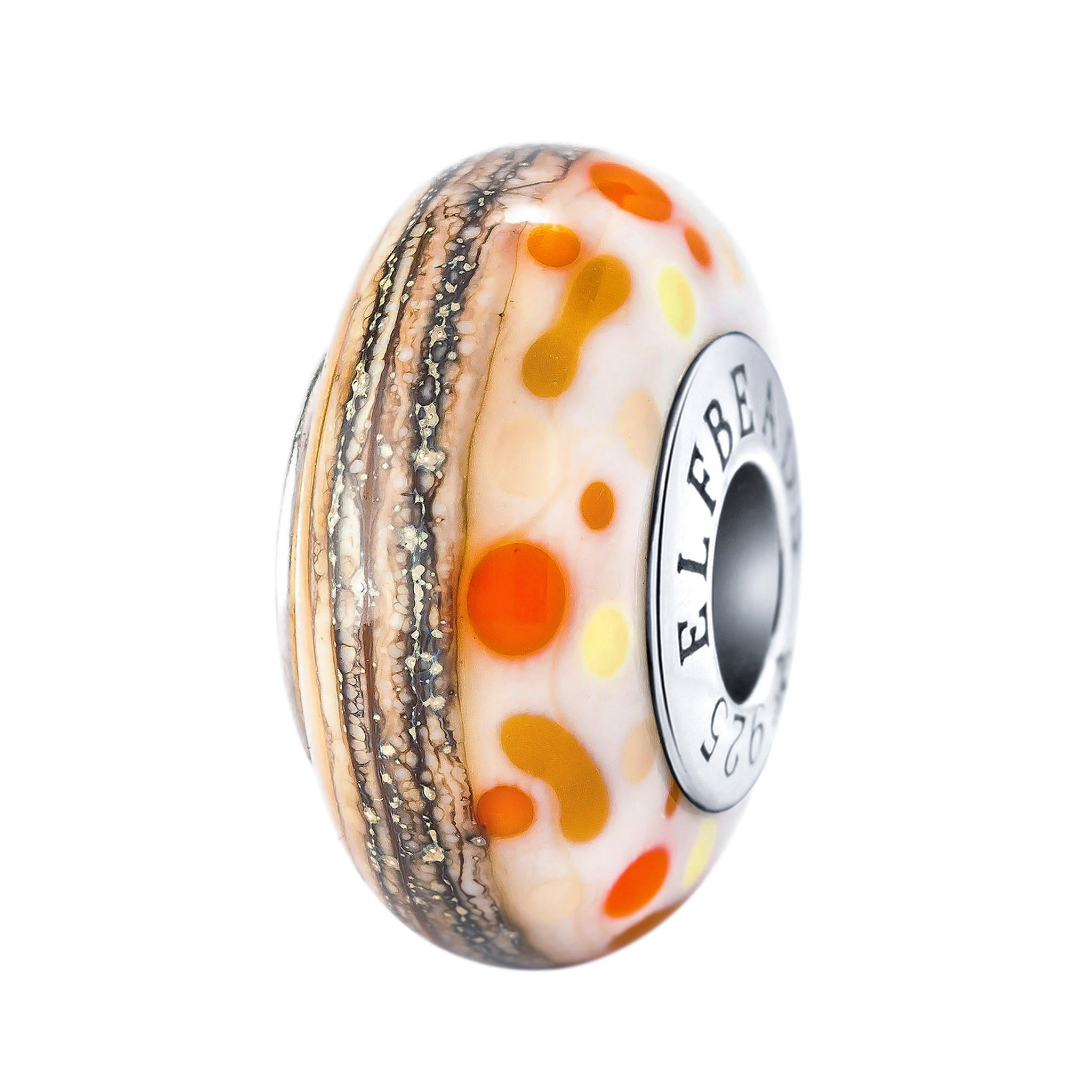 Elfbeads Tangerine Reef orange; brown glass Bead by The Alternative Bead. Your official Elfbeads Retailer from Germany