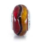 Aurora Charm Tao Mei Chinese Murano Glass Bead red; yellow glass Bead by The Alternative Bead. Your official Aurora Charm Retailer from Germany