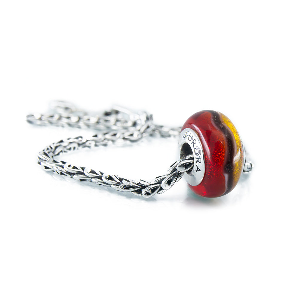 Aurora Charm Tao Mei Chinese Murano Glass Bead red; yellow glass Bead by The Alternative Bead. Your official Aurora Charm Retailer from Germany