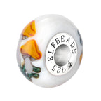 Elfbeads Thankful Mushrooms white; silver glass Bead by The Alternative Bead. Your official Elfbeads Retailer from Germany