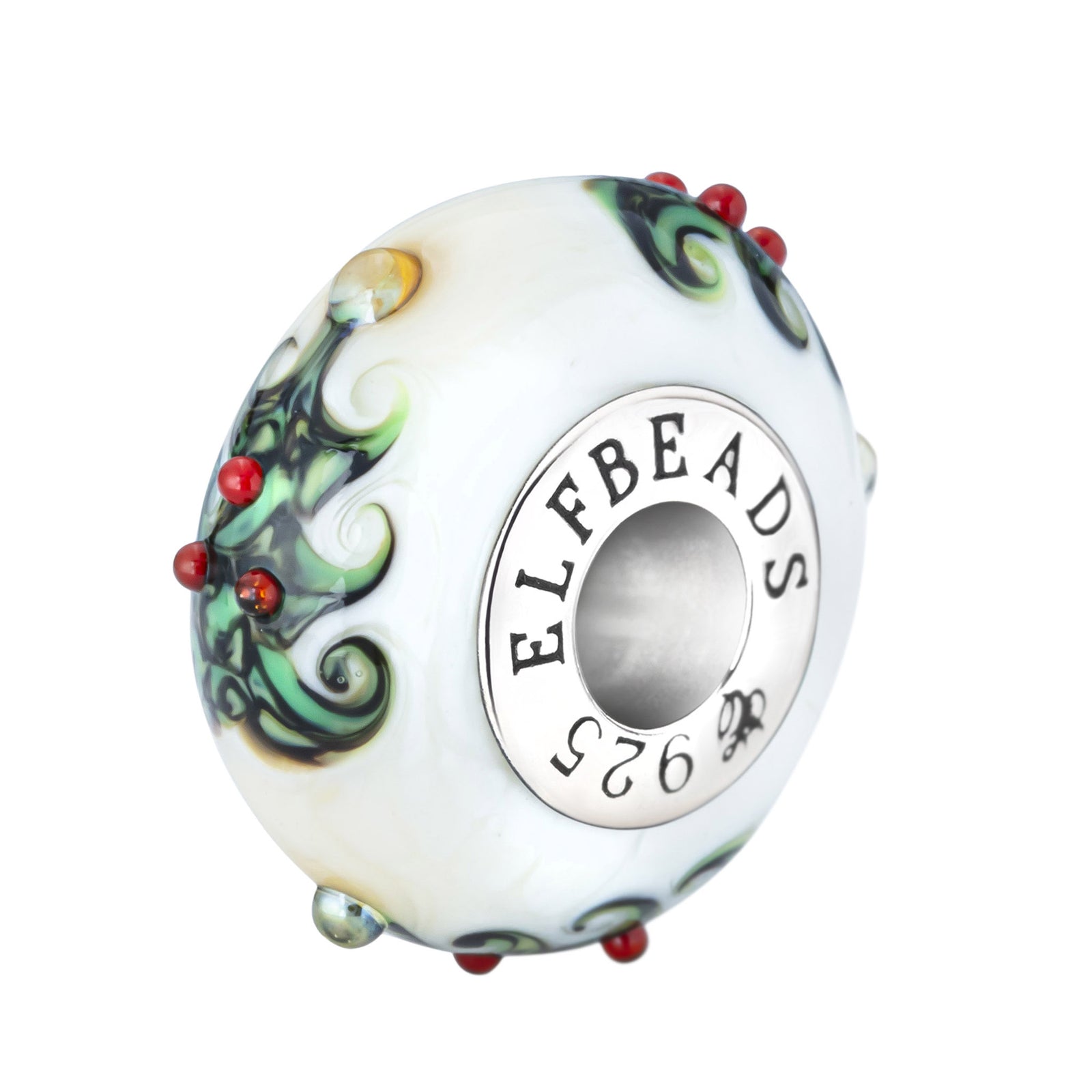 Elfbeads The Favorite Tree of Christmas silver; white glass Bead by The Alternative Bead. Your official Elfbeads Retailer from Germany