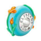Elfbeads Tiger Lilies Bouquet blue glass Bead by The Alternative Bead. Your official Elfbeads Retailer from Germany