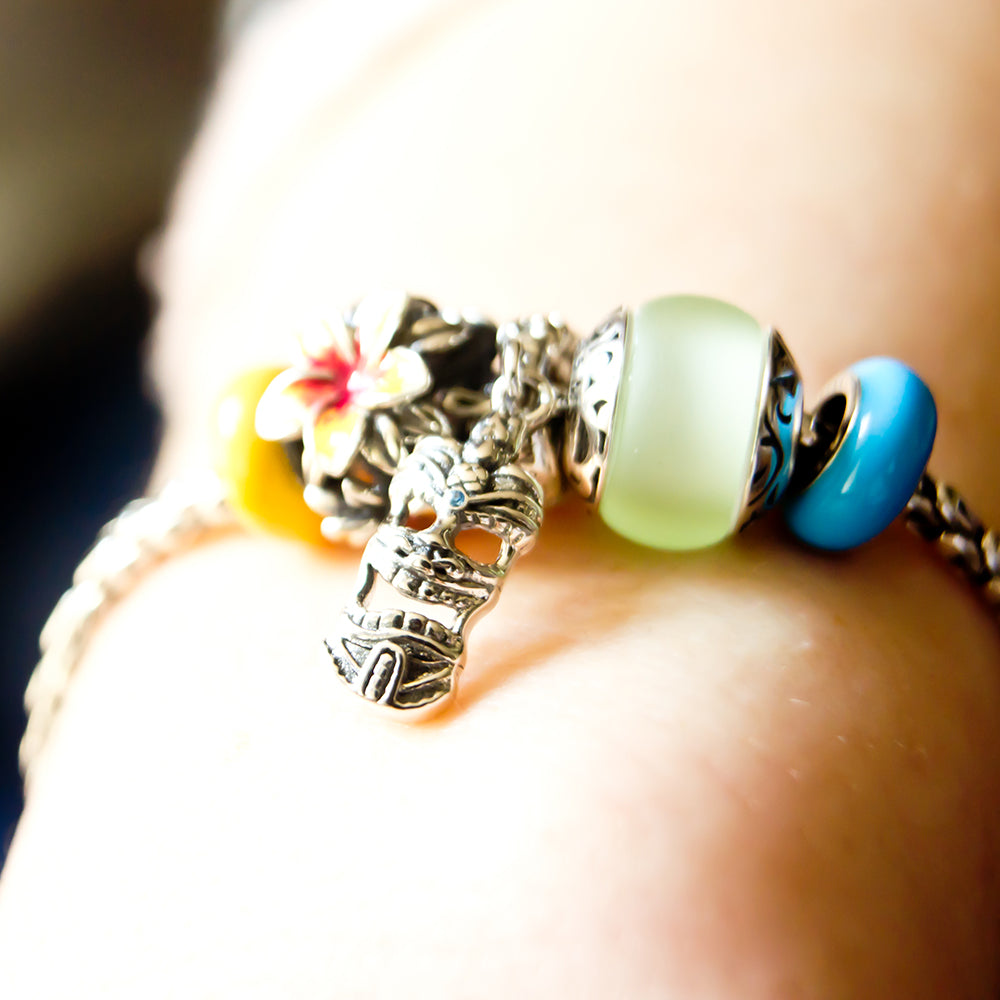 Aurora Charm Tiki Mask Dangle Charm silver sterling-silver Dangle by The Alternative Bead. Your official Aurora Charm Retailer from Germany