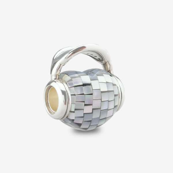 Praan Time In Music Charms silver mother-of-pearl Bead by The Alternative Bead. Your official Praan Retailer from Germany