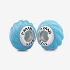 Praan Turquoise Blue Crystal Stopper Charms blue glass Stopper by The Alternative Bead. Your official Praan Retailer from Germany