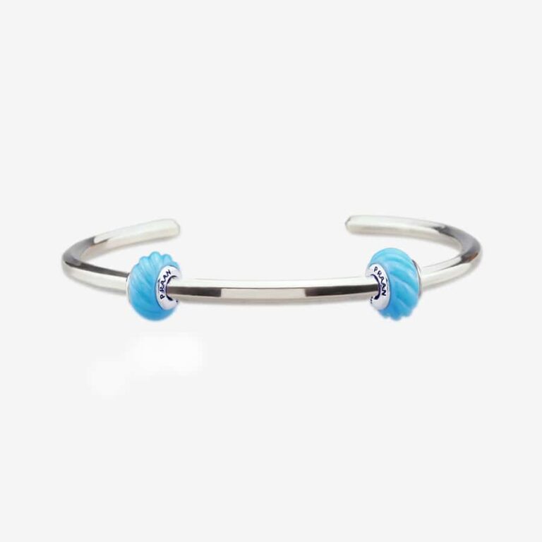 Praan Turquoise Blue Crystal Stopper Charms blue glass Stopper by The Alternative Bead. Your official Praan Retailer from Germany