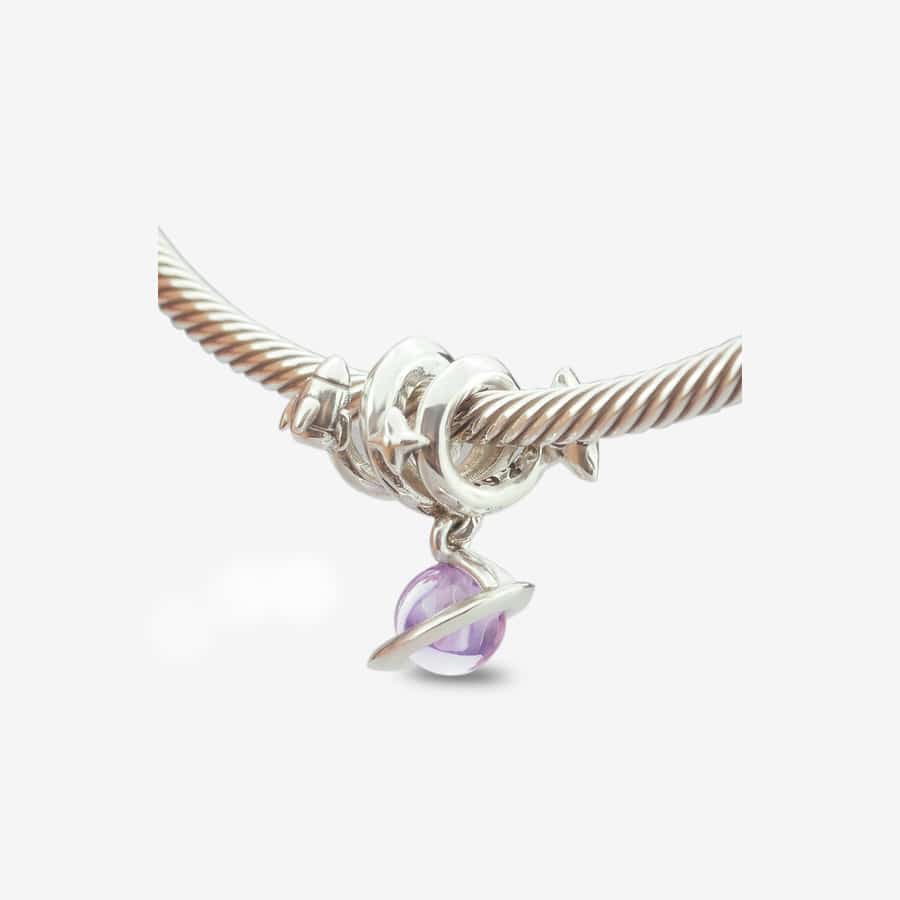 Praan Universe star charm silver; purple sterling-silver Bead by The Alternative Bead. Your official Praan Retailer from Germany