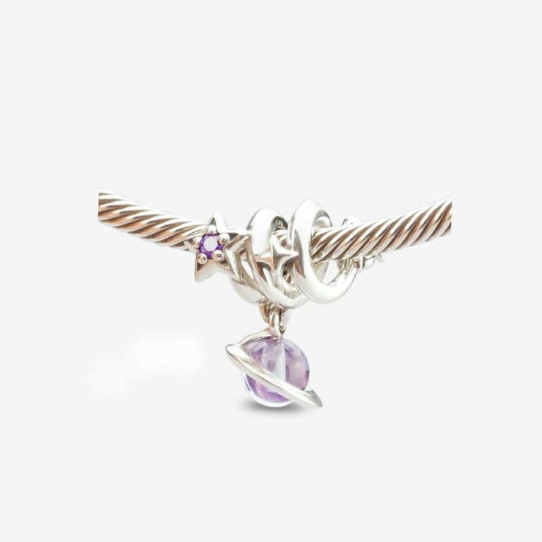 Praan Universe star charm silver; purple sterling-silver Bead by The Alternative Bead. Your official Praan Retailer from Germany