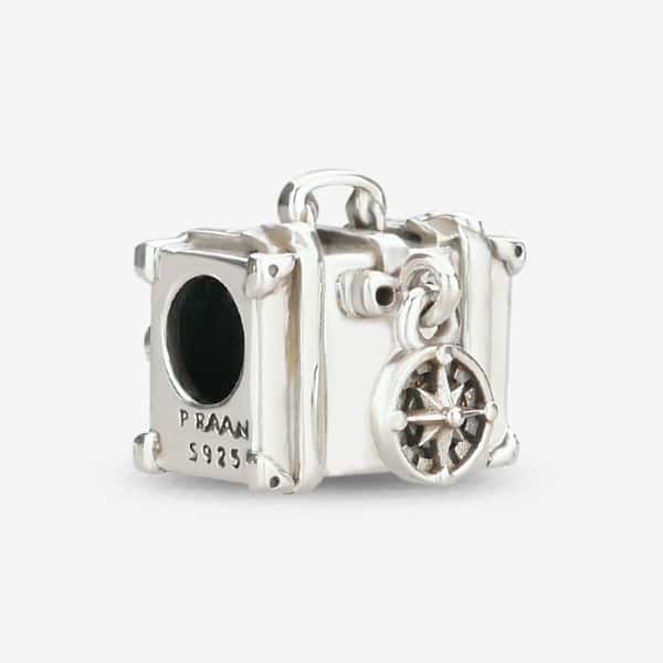 Praan Vintage Suitcase Charm silver sterling-silver Bead by The Alternative Bead. Your official Praan Retailer from Germany
