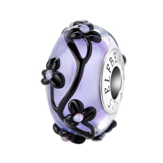  Elfbeads Violet Radiance Flowertwig Charm by The Alternative Bead 