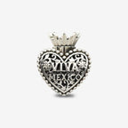 Praan Viva Mexico Crown Heart Charm silver and green and white and red sterling-silver and enamel Bead by The Alternative Bead. Your official Praan Retailer from Germany