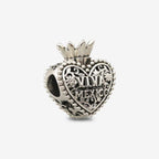 Praan Viva Mexico Crown Heart Charm silver and green and white and red sterling-silver and enamel Bead by The Alternative Bead. Your official Praan Retailer from Germany