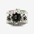 Praan Viva Mexico Crown Heart Charm silver and green and white and red sterling-silver and enamel Bead by The Alternative Bead. Your official Praan Retailer from Germany