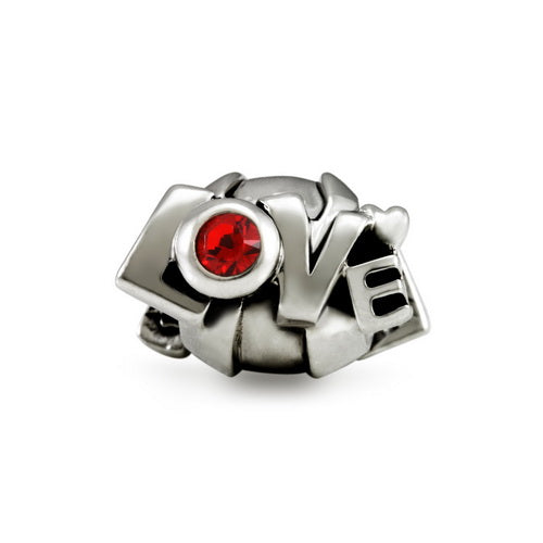 OHM Beads Love Letter Red (Retired) (WHD06307)  sterling-silver Bead The Alternative Bead