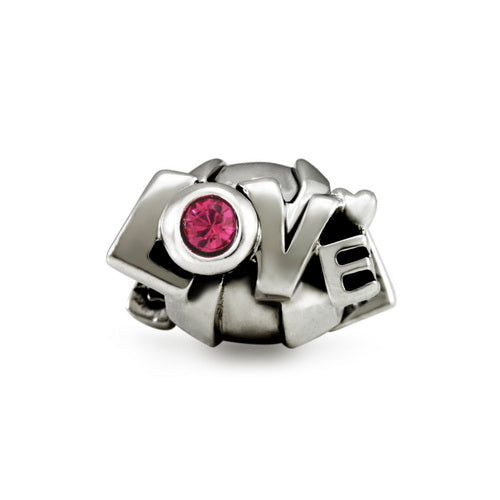 OHM Beads Love Letter Pink (Retired)  sterling-silver Bead The Alternative Bead