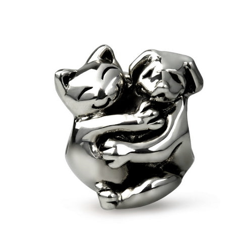 OHM Beads Cat & Dog (Retired) (WHF074)  sterling-silver Bead The Alternative Bead