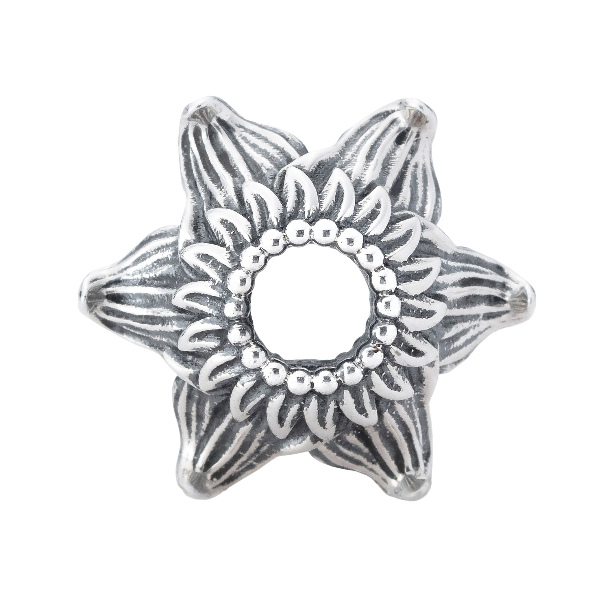 Elfbeads White Lily Cap silver sterling-silver Spacer by The Alternative Bead. Your official Elfbeads Retailer from Germany